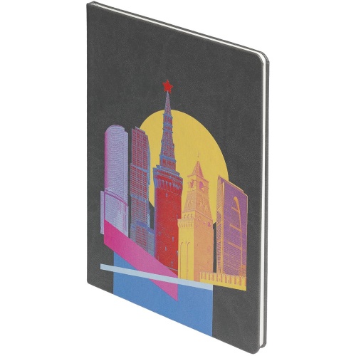 Блокнот Moscow State of Mind, в линейку, серый Блокнот Moscow State of Mind, в линейку, серый