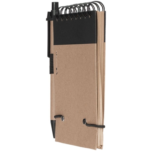 Блокнот на кольцах Eco Note с ручкой, черный фото 4 Блокнот на кольцах Eco Note с ручкой, черный фото 4