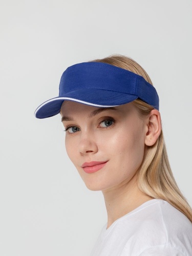 Козырек Active, ярко-синий с белым кантом фото 10 Козырек Active, ярко-синий с белым кантом фото 10