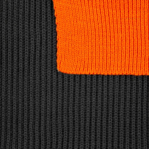 Шарф Snappy, темно-серый с оранжевым фото 3