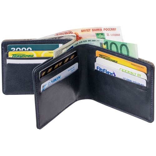 Портмоне inCase, серое с синим фото 4 Портмоне inCase, серое с синим фото 4