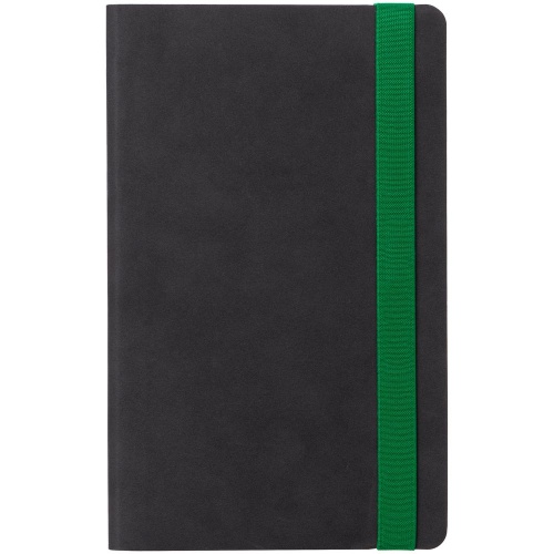 Ежедневник Velours, недатированный, черный с зеленым фото 3 Ежедневник Velours, недатированный, черный с зеленым фото 3