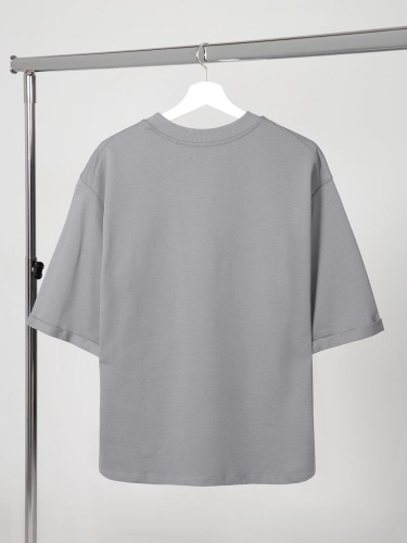 Футболка оверсайз унисекс Kosmos 2.0, светло-серая фото 3