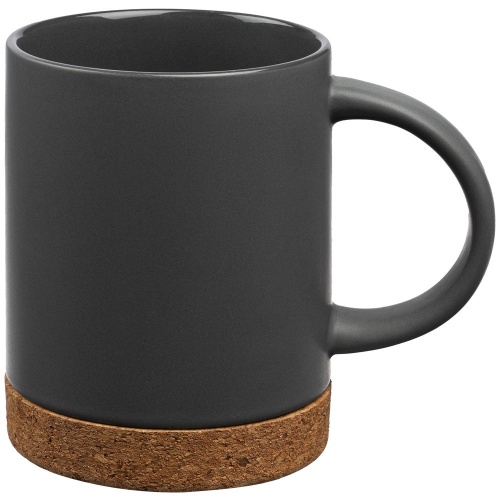 Кружка с пробковой подставкой Corky, серая Кружка с пробковой подставкой Corky, серая