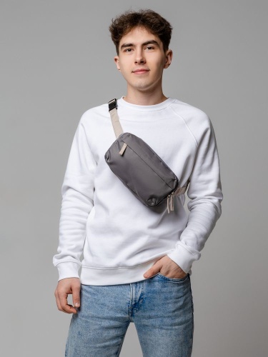 Поясная сумка Sensa, серая с бежевым фото 8