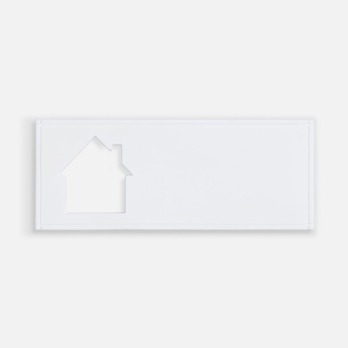 Лейбл из ПВХ с вырубкой «Дом», белый Лейбл из ПВХ с вырубкой «Дом», белый