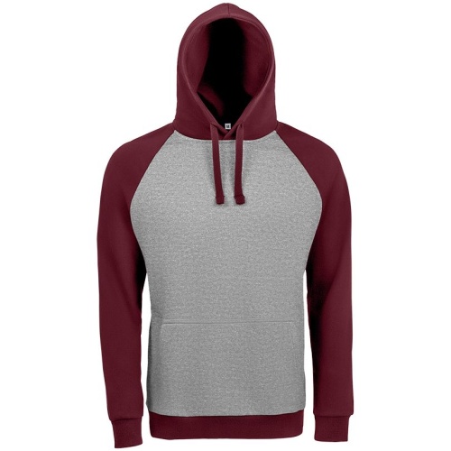 Толстовка унисекс Seattle, серый меланж с бордовым Толстовка унисекс Seattle, серый меланж с бордовым