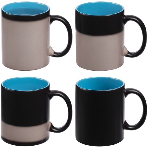 Кружка-хамелеон On Display, матовая, голубая с черным фото 7 Кружка-хамелеон On Display, матовая, голубая с черным фото 7