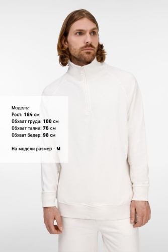 Толстовка унисекс S3, молочно-белая фото 3