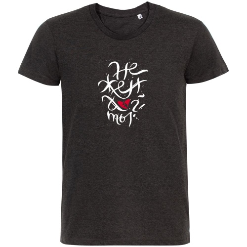 Футболка «Нежен», черный меланж фото 3