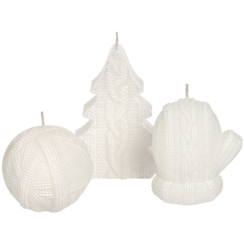 Свеча Kniteam, елка, белая фото 2