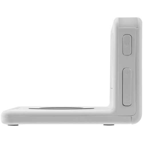 Часы настольные с беспроводным зарядным устройством Pitstop, белые фото 6 Часы настольные с беспроводным зарядным устройством Pitstop, белые фото 6