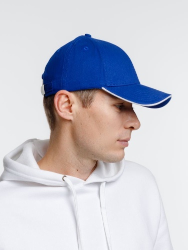 Бейсболка Spiker, ярко-синяя с белым фото 3 Бейсболка Spiker, ярко-синяя с белым фото 3