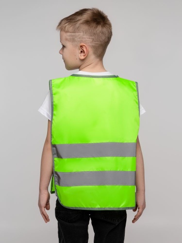 Жилет светоотражающий детский Spotlight, желтый неон фото 6 Жилет светоотражающий детский Spotlight, желтый неон фото 6