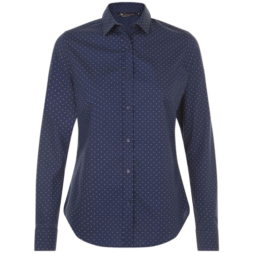 Рубашка женская Becker Women, темно-синяя с белым Рубашка женская Becker Women, темно-синяя с белым