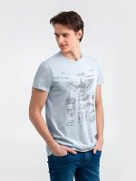 Футболка приталенная Old Patents. Flying Machine, голубой меланж