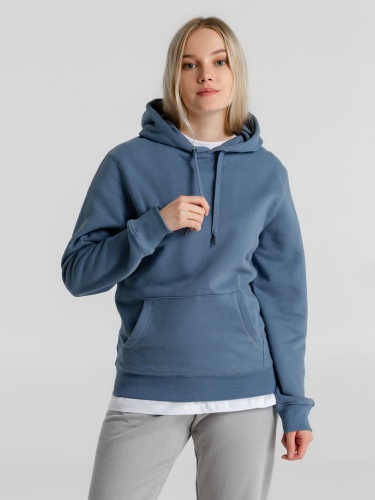 Толстовка с капюшоном унисекс King, серо-синяя фото 4 Толстовка с капюшоном унисекс King, серо-синяя фото 4