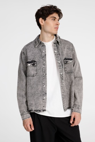 Куртка джинсовая O3, серая фото 2 Куртка джинсовая O3, серая фото 2