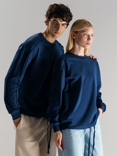 Свитшот унисекс Vozduh, темно-синий фото 7