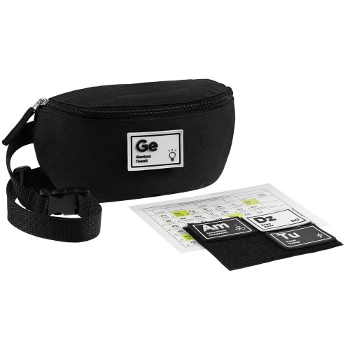 Поясная сумка с патчами «Химия состояний», черная фото 4