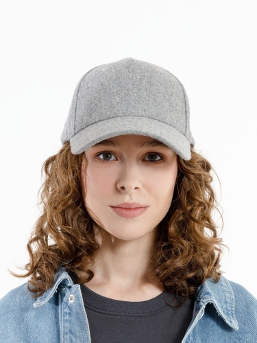 Бейсболка Woolridge, серый меланж фото 5