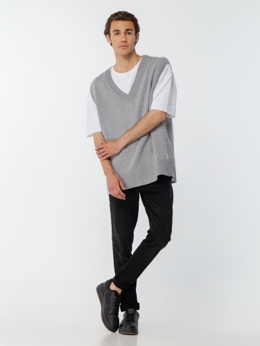 Жилет оверсайз унисекс Tad, светло-серый фото 4 Жилет оверсайз унисекс Tad, светло-серый фото 4