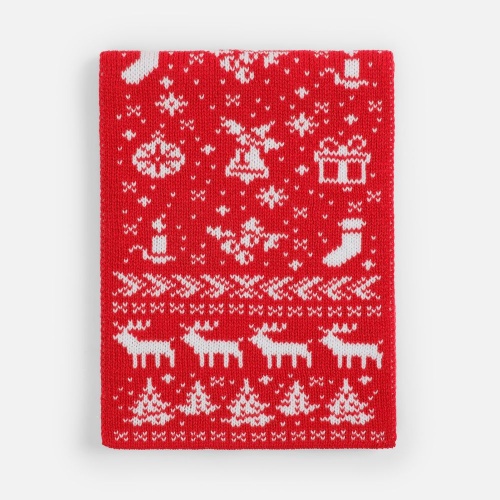 Шарф Holidale, красный с молочным фото 3