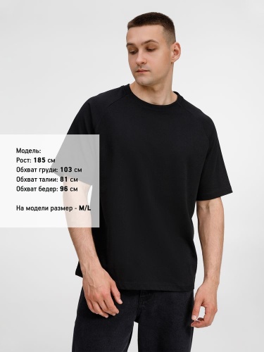 Футболка оверсайз унисекс Avenu, черная фото 3