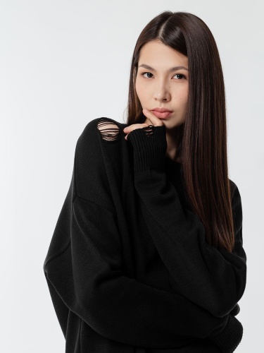 Джемпер оверсайз унисекс Grunge, черный фото 4 Джемпер оверсайз унисекс Grunge, черный фото 4