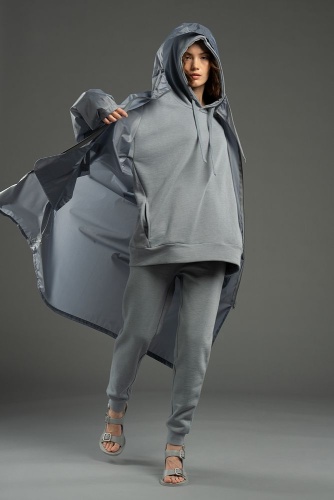 Худи унисекс H2, серое фото 2 Худи унисекс H2, серое фото 2