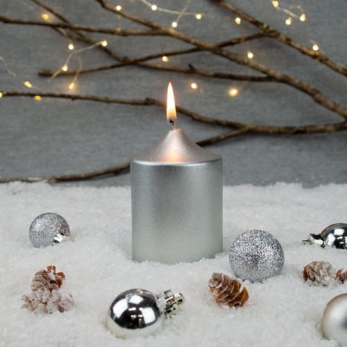 Свеча Lagom Care Metallic, серебристая фото 5 Свеча Lagom Care Metallic, серебристая фото 5