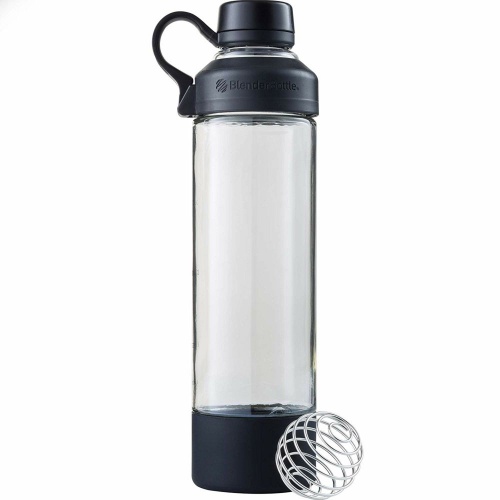 Спортивная бутылка-шейкер Mantra, черная Спортивная бутылка-шейкер Mantra, черная