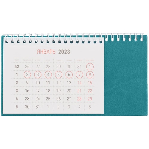 Календарь настольный Brand, бирюзовый фото 3