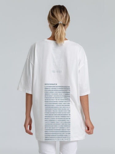 Футболка оверсайз «Почти полный Пи», молочно-белая фото 4 Футболка оверсайз «Почти полный Пи», молочно-белая фото 4