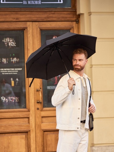 Зонт складной Easy Close, черный фото 3