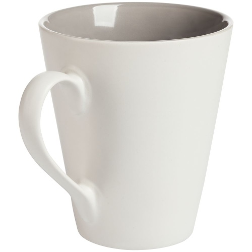 Кружка New Bell матовая, белая с серым фото 3
