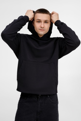 Худи оверсайз унисекс Kosmos, черное Худи оверсайз унисекс Kosmos, черное