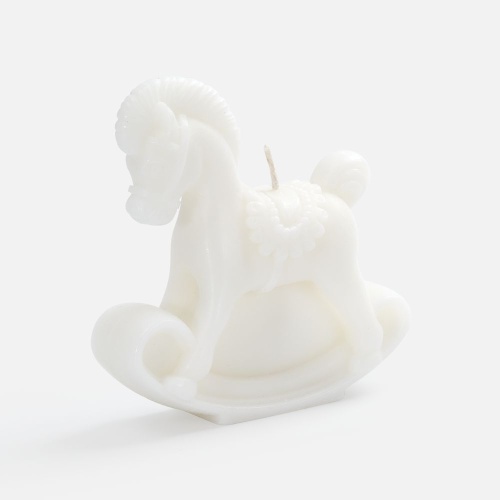 Свеча фигурная «Лошадка-качалка», белая фото 2