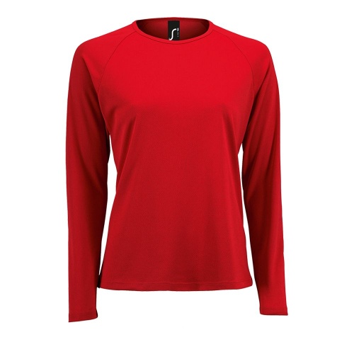 Футболка с длинным рукавом Sporty LSL Women, красная Футболка с длинным рукавом Sporty LSL Women, красная