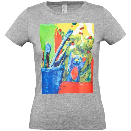 Футболка женская Artist Bear, серый меланж фото 3