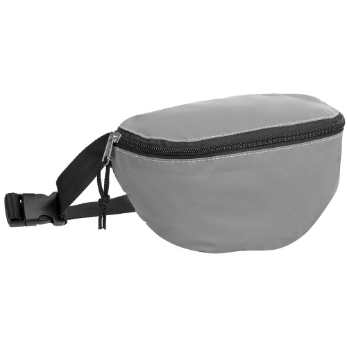 Поясная сумка Manifest из светоотражающей ткани, серая Поясная сумка Manifest из светоотражающей ткани, серая