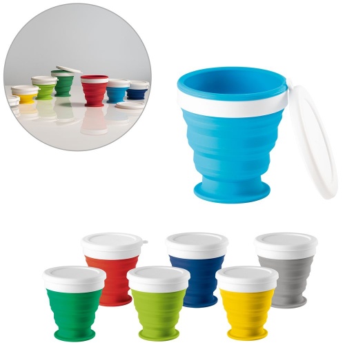 Складной стакан с крышкой Astrada, серый фото 5 Складной стакан с крышкой Astrada, серый фото 5