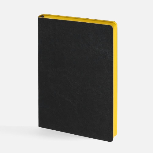 Ежедневник Doppio, недатированный, черный с желтым фото 2
