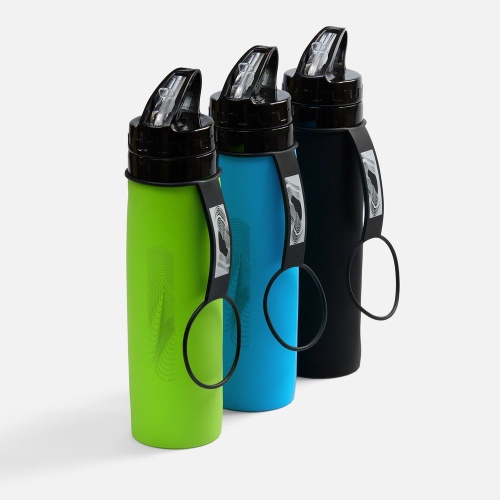 Складная бутылка для воды Langfossen, черная фото 4