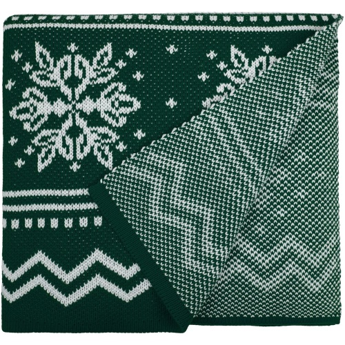 Плед Elnik, зеленый с молочно-белым фото 3 Плед Elnik, зеленый с молочно-белым фото 3