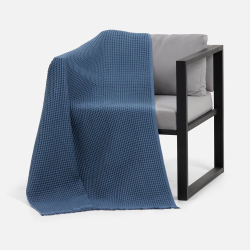 Плед вафельный Elenglect, темно-синий фото 5 Плед вафельный Elenglect, темно-синий фото 5