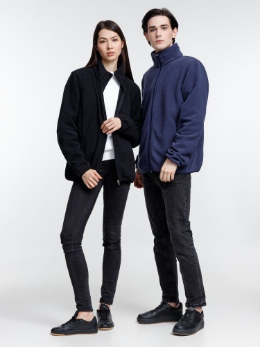 Куртка флисовая унисекс Nesse, темно-синяя фото 4