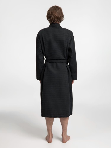 Халат вафельный Kimono, черный фото 4 Халат вафельный Kimono, черный фото 4