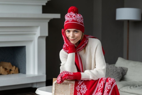 Варежки Onego, красные фото 6