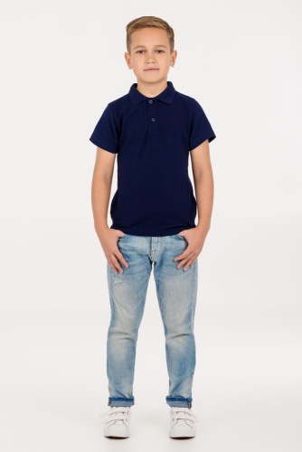 Рубашка поло детская Virma Kids, темно-синяя фото 6